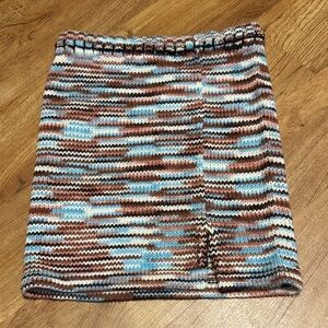 THE RAGGED PRIEST Knit SPACEWAVE Skirt Sweater MED NWT Multi Space Dye